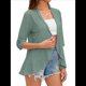 thumbnail image 2 of Cárdigan de Verano para Mujer, de Punto de Red, con Volantes y Media , para . Verde Oscuro XL, 2 of 10