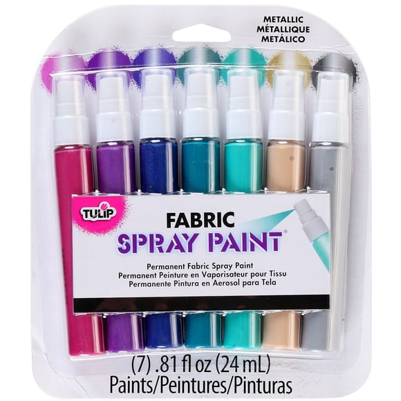 Tulip Fabric Spray Paint Mini Pack .81oz 7/Pkg-Metallic - TFSP-31535