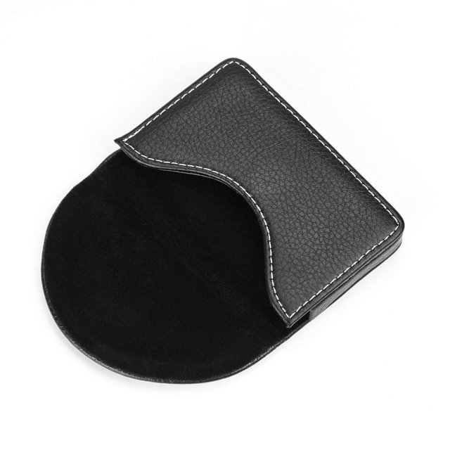 Walle - Tarjetero de piel para hombre o mujer, tarjetero, tarjetero con cierre magnético, capacidad para 25 tarjetas de visita, color negro JAMW Sencillez