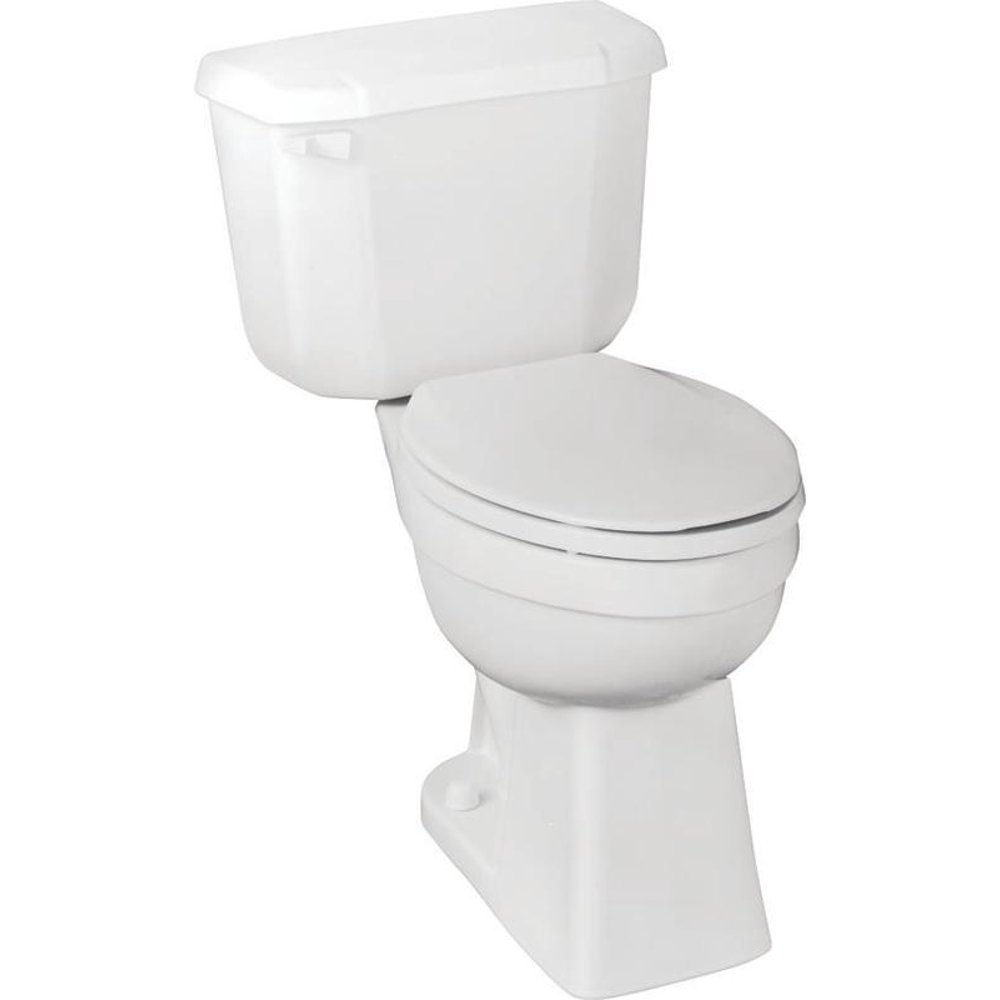 JohnInaBox 7668JB00 Fully Glazed Flush Toilet, 1.6 gpf, Elongated, 12 in RoughIn, White