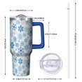 thumbnail image 2 of Blue Christmas Snowflake Pattern Tumbler with Handle and Lid,40oz Double Wall Vacuum Insulated Tumbler,Cups Gift for Women and Men, 2 of 7
