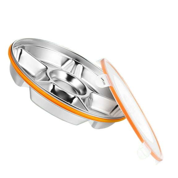 CIMAXIC Sealable Veggie Tray Stainless Steel Serving Tray For Party Platter 1Pcs