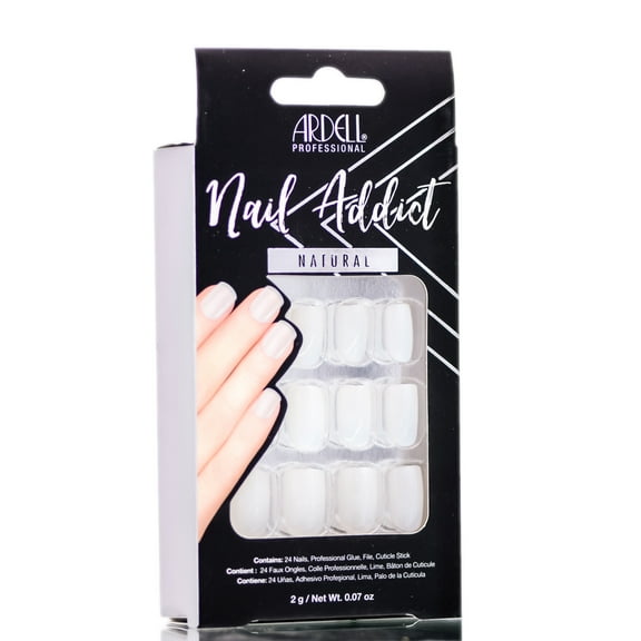 Natural Squared , Ardell Nail Addict Natural Artificial Nail Set , Hair Scalp Skin Body - Pack of 1 w/ SLEEK Teasing Comb
