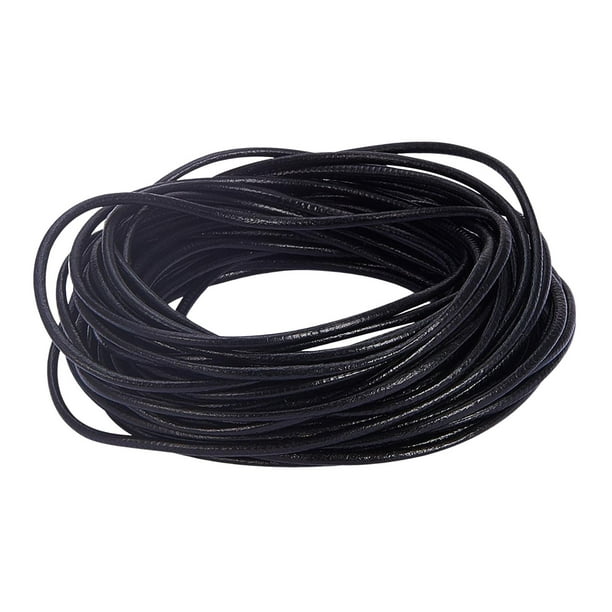 Bunblic 10m Braid Cord Wrapping Black Necklace Rope For Pendants Beads Jewelry Making, Macrame , 3mm Other 3mm