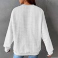 thumbnail image 5 of Women's Waffle Knit Raglan Sleeve Round Neck Long Sleeve No Hood Sweatshirt with Pocket, Fashion Casual Pullover Top for Daily Wear, Casual Activities, Festival and Work Outfits White XXL, 5 of 8