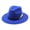 Blue, variant on Men's Wide Brim Fedora Panama Hat with Metal Belt Buckle