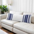 thumbnail image 2 of Navy Blue Striped Body Pillow Cover 20 x 54 Inch Decorative Pillow Cover Farmhouse Simple Line Vertical Stripes Lumbar Pillowcase Seasonal Rectangle Cushion Case for Couch Sofa Bed Living Room, 2 of 9