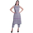 thumbnail image 5 of Moomaya Printed Womens Sleeveless Peter Pan Collar Kurta Pant Set,2 Piece Ethnic Set, 5 of 7