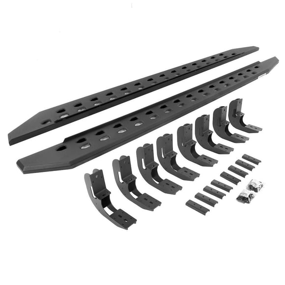 Go Rhino Running Board 69404887SPC RB20 Slim Line; Textured Powder Coated; Black; Mild Steel; Body Panel Mount