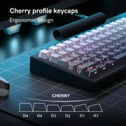 COSTOM Side Printed Shine Through PBT Keycaps, 135 Keys Double Shot Keycaps Set 60% 65% 75% 100% Layout, Cherry Profile, Gradient Black Topographic Custom Key Caps for MX Gateron Mechanical Keyboards
