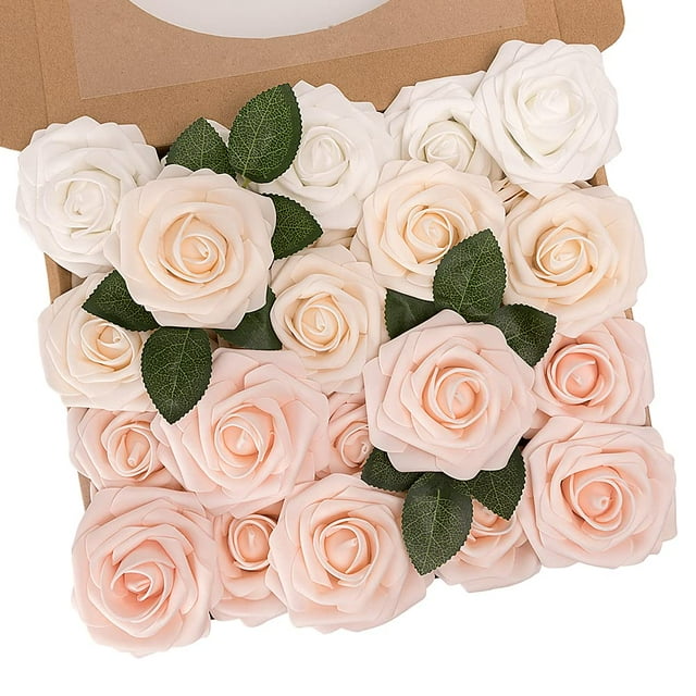 Flores Artificiales N&T NIETING Rosas Falsas 25 Piezas Rosa Rubor