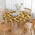 thumbnail image 3 of Yellow and Brown Of Leopard Print Round Fitted Tablecloth with Elastic Edge,Dining Table Cover Waterproof,Outdoor Round Tablecloth for Camping,Dining,Indoor and Outdoor, 3 of 7
