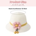 thumbnail image 3 of 52-54 cm circunferencia del sombrero sombrero para niños protector solar de verano sombrero de playa sombrero para el sol sombrero de paja sombrero de lavabo y bolsa de paja conjunto, 3 of 6