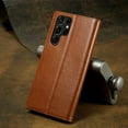 thumbnail image 3 of Genuine Leather Flip Phone Case for Samsung Galaxy S23+, S22 Ultra, and S21 - Plug-in Card Wallet & Protective Cover, 3 of 4