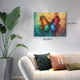 thumbnail image 2 of Daiia Vibrant Rainbow Butterfly A Print Canvas Decorative Picture – 30x40in Artistic Wall Art, Ready-to-Hang Canvas Print for Living Room（Horizontal）, 2 of 6