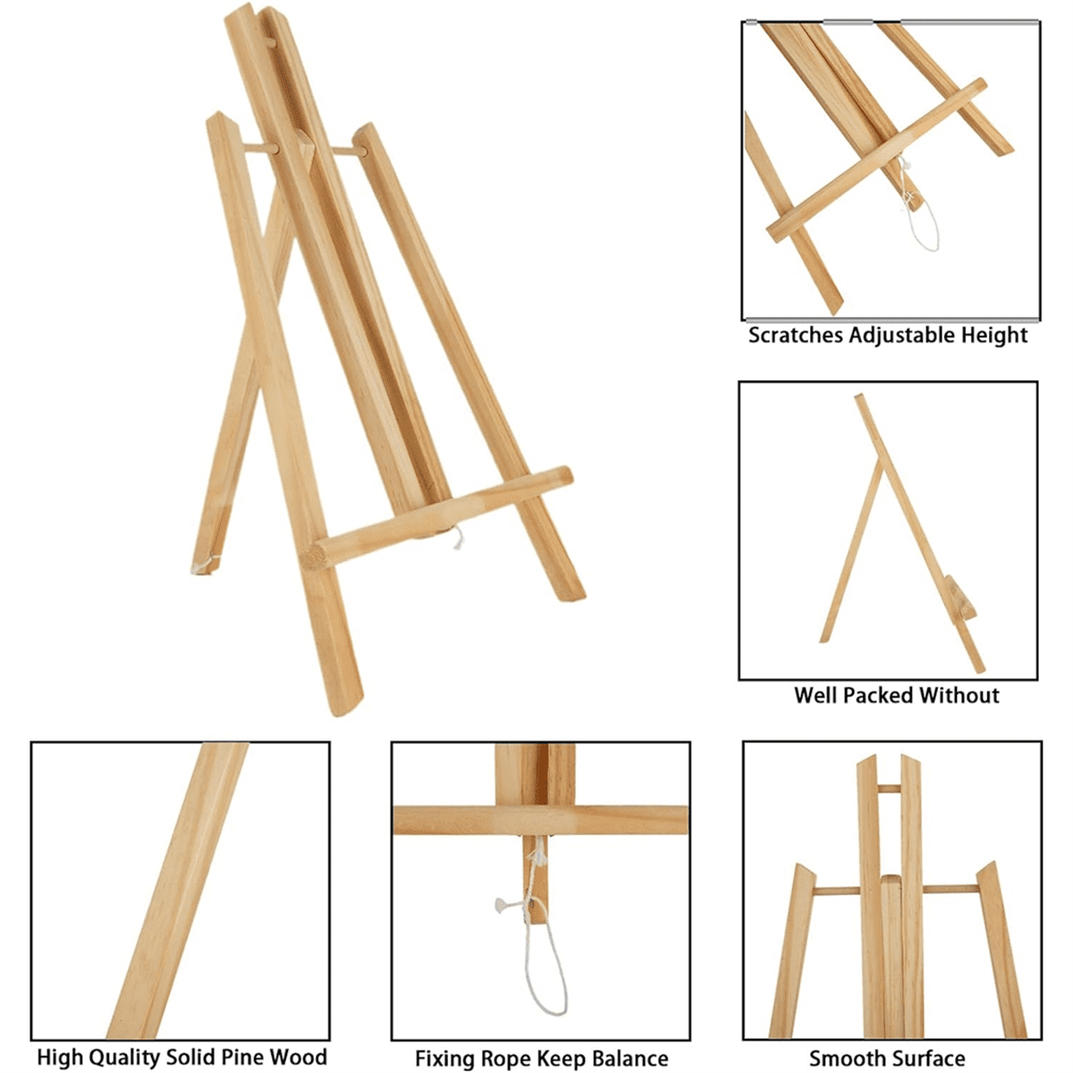 6pcs 16 Inch Wood Easels,Easel Stand for Painting Canvases,Tabletop Display Easel,Painting Easel, Kids Student Easels