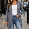 thumbnail image 2 of Liuinsasek Women's Cardigan Fashion Casual Comfortable Solid Long Sleeve Clothing Top with Asymmetrical Hem Lightweight and Flowing Spring/Fall Clothing, 2 of 7
