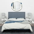 thumbnail image 2 of Designart 'Gouache Sapphire on Gray II' Geometric Duvet Cover Set, 2 of 4