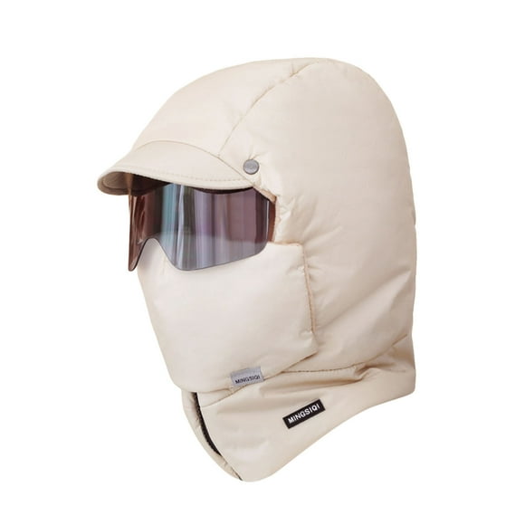 Équipement de Sports d'Hiver Extérieur Coupe-Vent Couverture Complète avec Lunettes Chapeau de Ski Thermique Épais pour Hommes Femmes