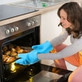 thumbnail image 5 of Deago Kitchen Oven Gloves Silicone Heat Resistant Waterproof Oven Mitts BBQ Gloves Grill Gloves for Barbecue, Cooking, Baking (Orange), 5 of 10