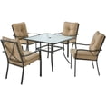 thumbnail image 2 of Mainstays Forest Hills Outdoor Patio Dining Set, Cushioned Metal 5 Piece, Tan, 2 of 17