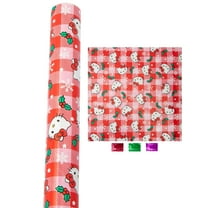 Hello Kitty Christmas Wrapping Paper 1 Roll 50 Sq Ft, Red Plaid Gift Wrap For Christmas Baby Shower Birthday Gifts Holiday Presents Party Supplies Decoration w/ Snoep in Beperkte Oplage