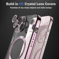 thumbnail image 6 of Magnetic Clear for iPhone 15 Case [Compatible with MagSafe] [Full Camera Lens Protection] Luxury Plating Women Girls Men Cover Transparent Shockproof Protective Phone Case for iPhone 15 Pink, 6 of 14