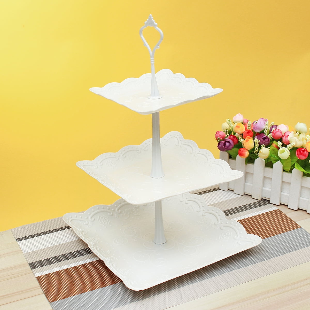 3 Tier Cake Serving Stand Tray To Display Cakes, Cupcakes, Cookies