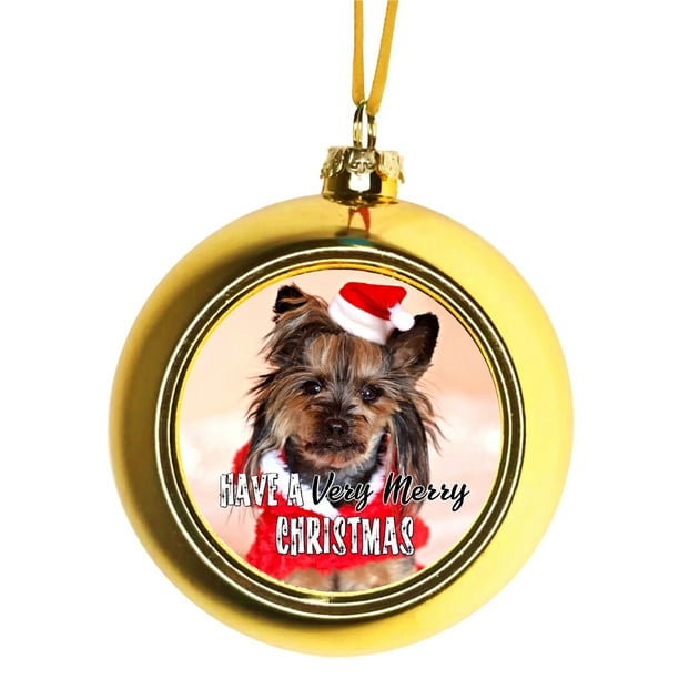 Yorkie Christmas Ornaments 