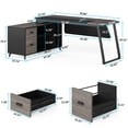 thumbnail image 3 of 70.8 Inch Large L Shaped Executive Desk with File Cabinet, 3 of 5