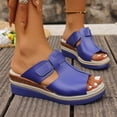 thumbnail image 4 of Wensltd Women Wide Width Sandals Wedge Solid Color Summer Sandals Comfortable Wedge Heel Casual Outdoor Walking Shoes, 4 of 9