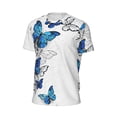 thumbnail image 6 of Wukai Blue Flying Butterflies Print Men's Short-Sleeved Mesh T-Shirt,Quick-Dry Short Sleeve Workout T-Shirt-XX-Large, 6 of 8