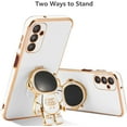 thumbnail image 3 of for Samsung Galaxy A14 5G Case Cute 6D Astronaut Case with Stand Function Luxury Plating Case Cover Slim Fit Soft TPU Shockproof Bumper Protective Electroplated Case for Girls Boys,White, 3 of 12