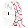 thumbnail image 2 of (4 pack) Offray Ribbon, Black White Red 7/8 inch Baseball Grosgrain Ribbon, 9 feet, 2 of 8