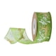 thumbnail image 1 of Cintas navideñas con borde de alambre, multiusos, duraderas, decorativas, con estampado navideño. Verde, 1 of 9