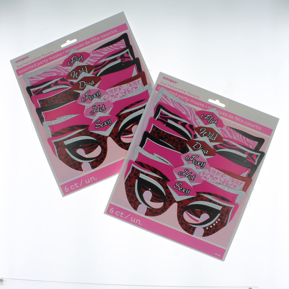 Bachelorette Party Masks Lot of 12 Assorted Wedding Bridal Shower Favors