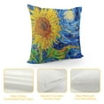 thumbnail image 4 of Leisuo  Square Throw Pillow Covers Abstract Painting of Blue Starry Sky and Sunflowers Pillow Cases Decorative for Home Bedroom Sofa Pillowcases Standard White, 4 of 5