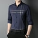 thumbnail image 3 of Camisa de moda 2021 para hombre, de manga larga, para primavera y otoño, camisa fina, ropa de negocios, camisa de caballero a rayas, ropa de estilo inglés para hombre, 3 of 5