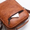 thumbnail image 3 of Bolso bandolera de cuero, bolso de hombro para hombre, correa ajustable con hebilla magnética para negocios de oficina, marrón, 3 of 5