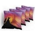 thumbnail image 5 of Ambesonne Fantasy Throw Pillow Cover 4 Pack, Prince Cartoon Castle, 18", Multicolor, 5 of 7