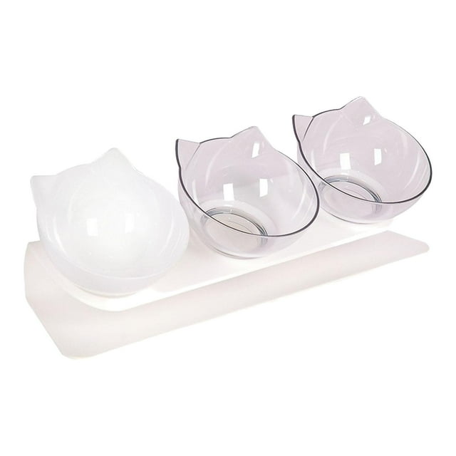 Cuencos elevados para gatos perfecl Cuenco de alimentación para mascotas lavable Plato para gatitos comida para gatos con menos vómitos y cuenco de agua Claro