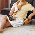 thumbnail image 4 of Daiia Cat Holding Mugshot Sign Mens Woven Stretch Pajama Short,Short Pajama Pants-Medium, 4 of 9