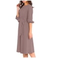thumbnail image 4 of IROINNID Cocktail Dress for Women Wedding Guests Dresses for Women Long Sleeve Round-Neck Slim Dress Solid Classic Dress Deals,Coffee, 4 of 7