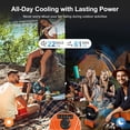 thumbnail image 2 of Ventilador de camping Odoland de 4000 mAh con luz LED recargable, color naranja, 2 of 8