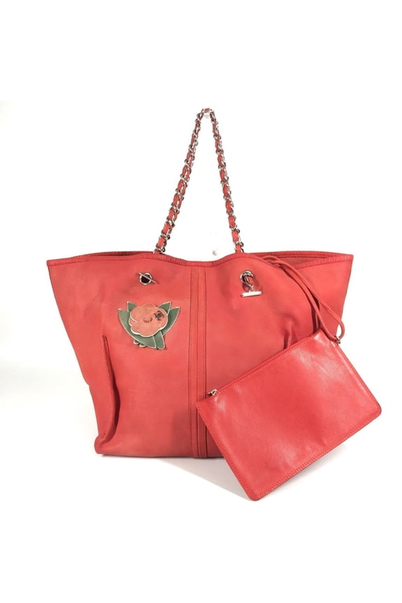 Pre-Owned CHANEL Double Chain Bag with Pouch, CC Logo, Coco Mark, Flower Design,... (Fair)