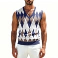 thumbnail image 5 of IROINNID Men's V-Neck Argyle Knit Sweater Vest Sleeveless Pullover Tank Top Casual Diamond Pattern Layering Essential for Business Office and Weekend Daily Wear, 5 of 6