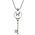 thumbnail image 1 of with Floral Patterns Pendant Vintage Necklace Silver Key Jewelry, 1 of 3