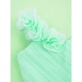 thumbnail image 6 of Hansber One Shoulder Flowers Girls Dress High Low Chiffon Wedding Bridesmaid Pageant Prom Ball Gown Mint Green 12, 6 of 7