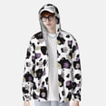 thumbnail image 3 of Pofeuu Daisies Flowers Print Sun Protection Outdoor Lightweight Full Zip UV Cooling Hoodie Long Sleeve Summer Clothing for Outdoor Hiking-Large, 3 of 5