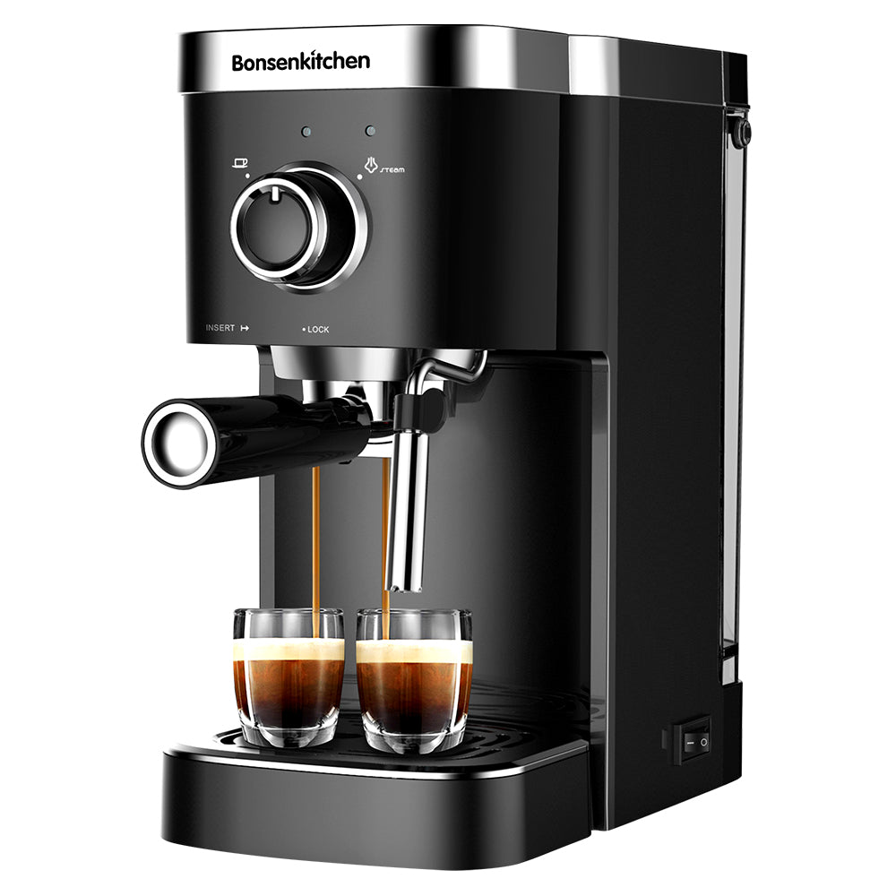 Bonsenkitchen 20 Bar Expresso Machines with Frother, Cappuccino Machine, Cafetera  Espresso,Black, 1350W, CM8001 - Walmart.com